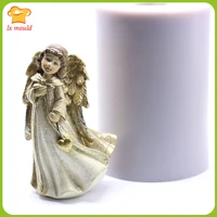 3d christmas angel silicone molds gypsum candle soap sculpture mould love girl