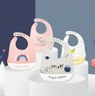 Детские нагрудники, водонепроницаемые Силиконовые Слюнявчики для кормления ребенка, нагрудники для новорожденных с регулируемыми рисунками из мультфильмов, разные стили