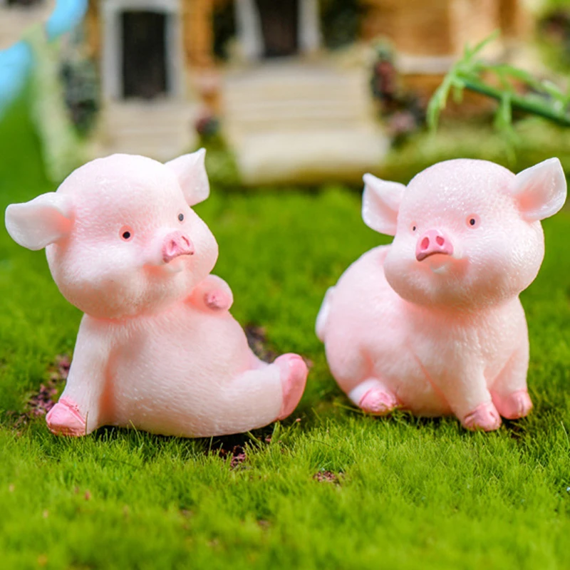 Миниатюрные милые фигурки в виде Свинки садовые сказочный домик украшение для