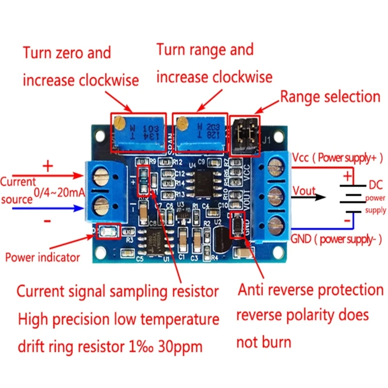 В настоящее время чтобы Напряжение модуль 0/4-20mA до 0-3 3 V 5V 10V передатчик 10166 |