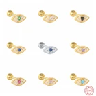 Серьги-гвоздики женские из серебра 925 пробы, с цирконием