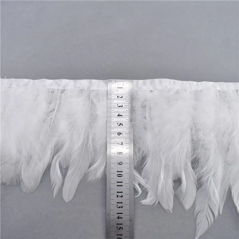 1 ярдов длинные высокое качество Черный петух отделка перо бахрома окрашенная