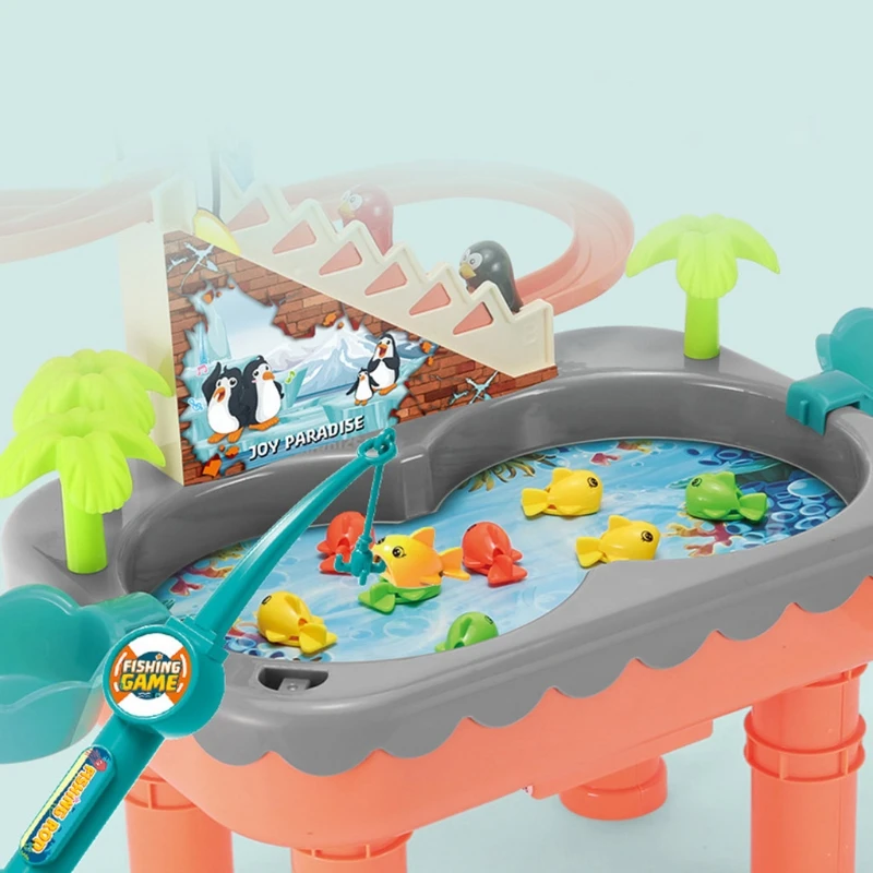 

Electric Magnetic Penguin Climbing Stairs Fishing Toy Pond Penguin Climb Stairs