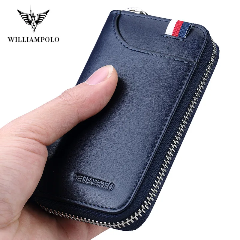 Женский брелок-кошелек из натуральной кожи WILLIAMPOLO чехол на молнии для ключей
