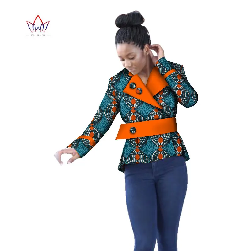Женская одежда в африканском стиле Дашики Тренч женский топ с длинным рукавом