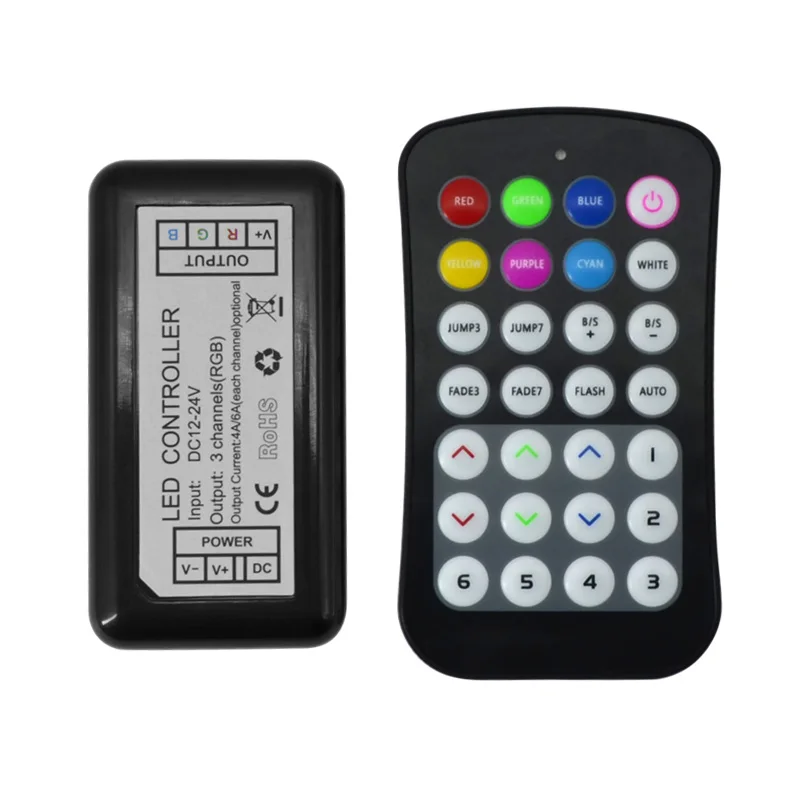 Светодиодный Управление 28Key RF RGB контроллер 12-24V Подсветка светильник