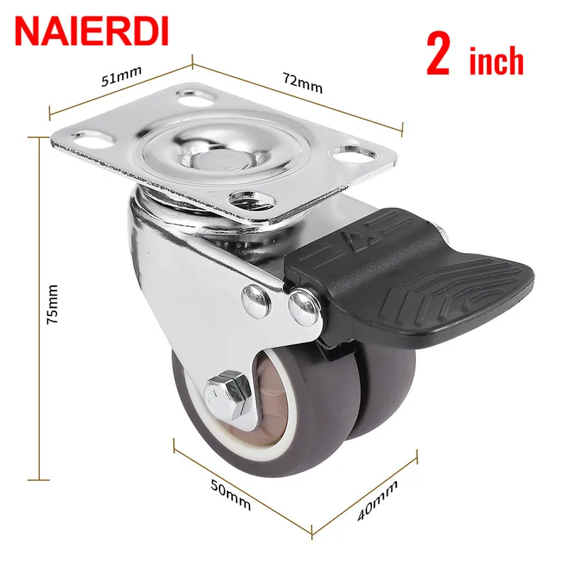NAIERDI 4 шт. поворотный мебельные ролики 1 5 &quot / 2&quot для тяжелых условий эксплуатации