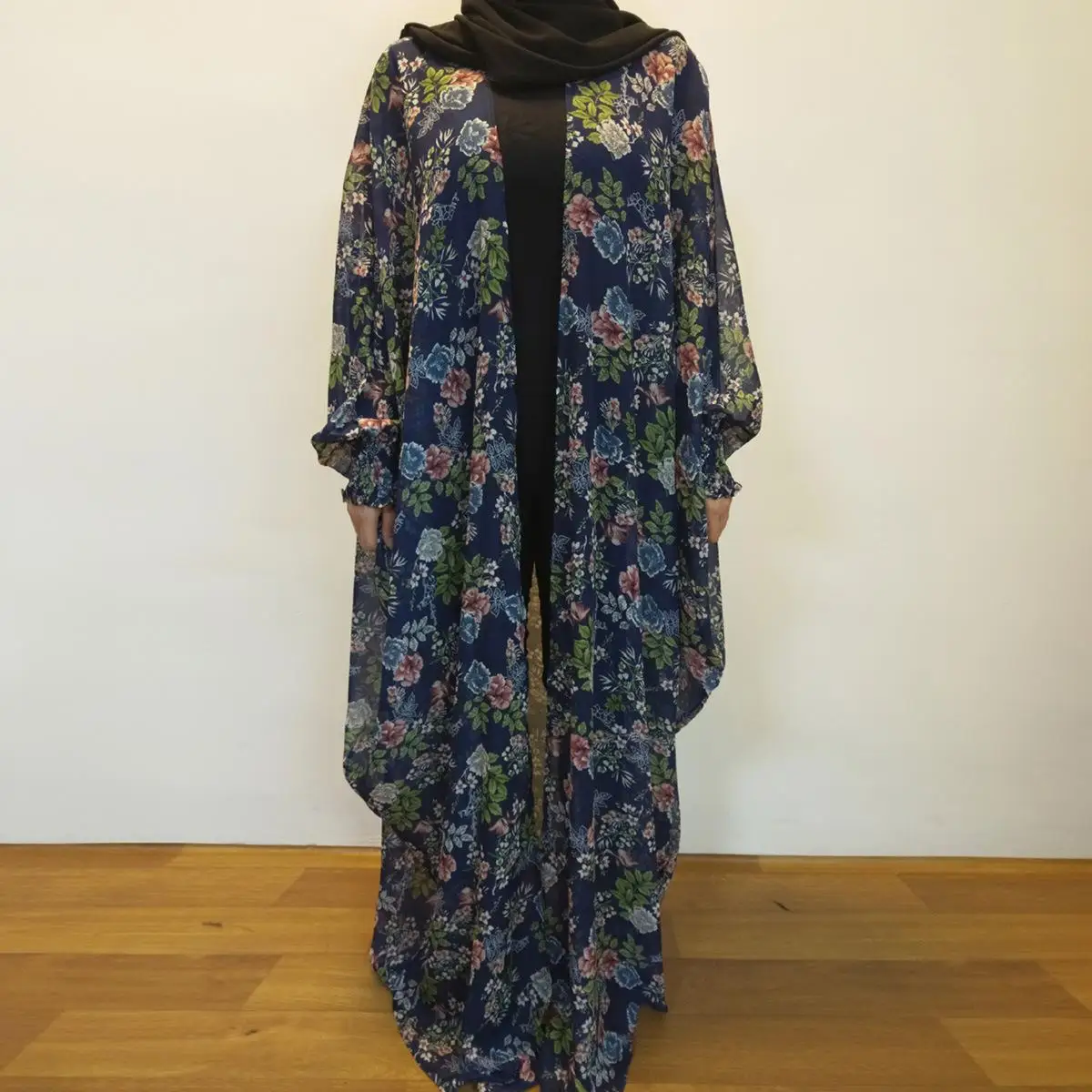 Дубай открытый кардиган абайя jilbaw рукав летучая мышь мусульманское платье