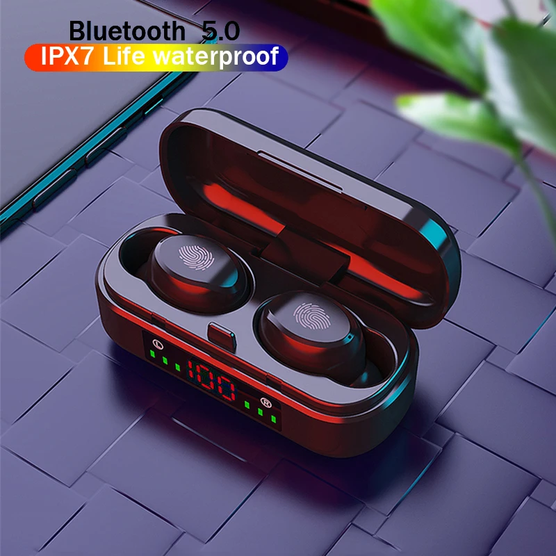 

Wireless Headphone V8 TWS Bluetooth 5.0 Earphones 9D Bass Stereo Waterproof Earbuds Bluetooth Headsets with Mic and Charging Box