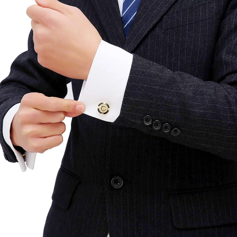 Запонки в деловом стиле с кристаллами мужские повседневные банкетные свадебные