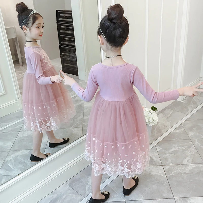 Одежда для девочек детское платье на день рождения рождественское Сетчатое