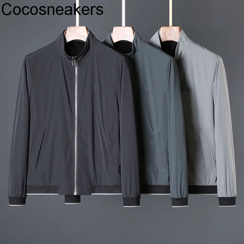 

New 2021 autumn and winter high-grade Anti Wrinkle Jacket men's inner Plush warm men's casual stand collar coat