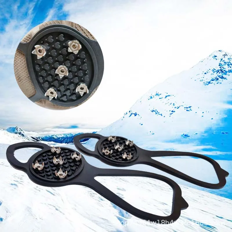 5 Teeth Ice Gripper 5 Color For Shoes Women Men Crampons Ice Gripper Spike Grips Cleats For Snow Studs Non-Slip Climbing Hiking