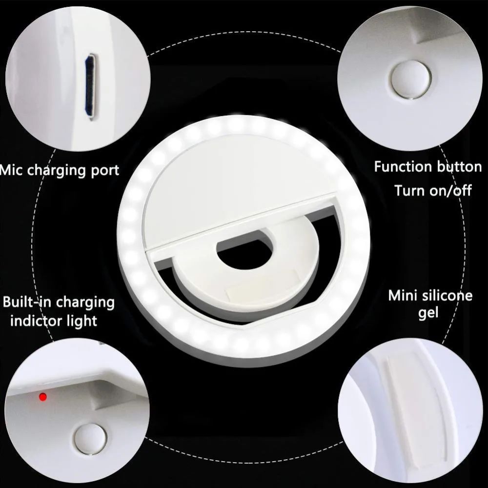 Zayex USB зарядка селфи Портативный вспышка Led камера телефон фотография кольцо свет селфи свет ночной видео свет