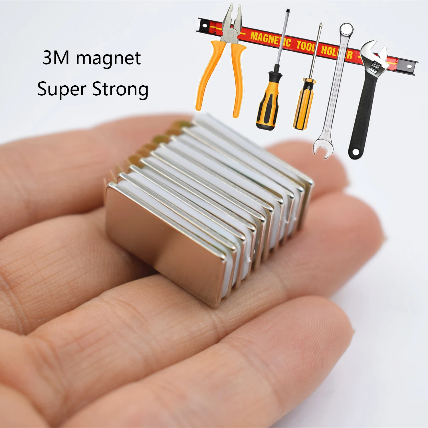 

10pcs N52 Neodymium magnet with 3M glue small block super strong windows Permanent 10 magnetic pro key tape Bar Cuboid circle