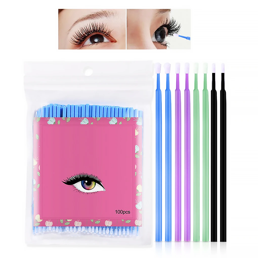

100pcs Disposable MicroBrush Eyelashes Extension Individual Lash Removing Swab Micro Brush For Eyelash Extension Tools