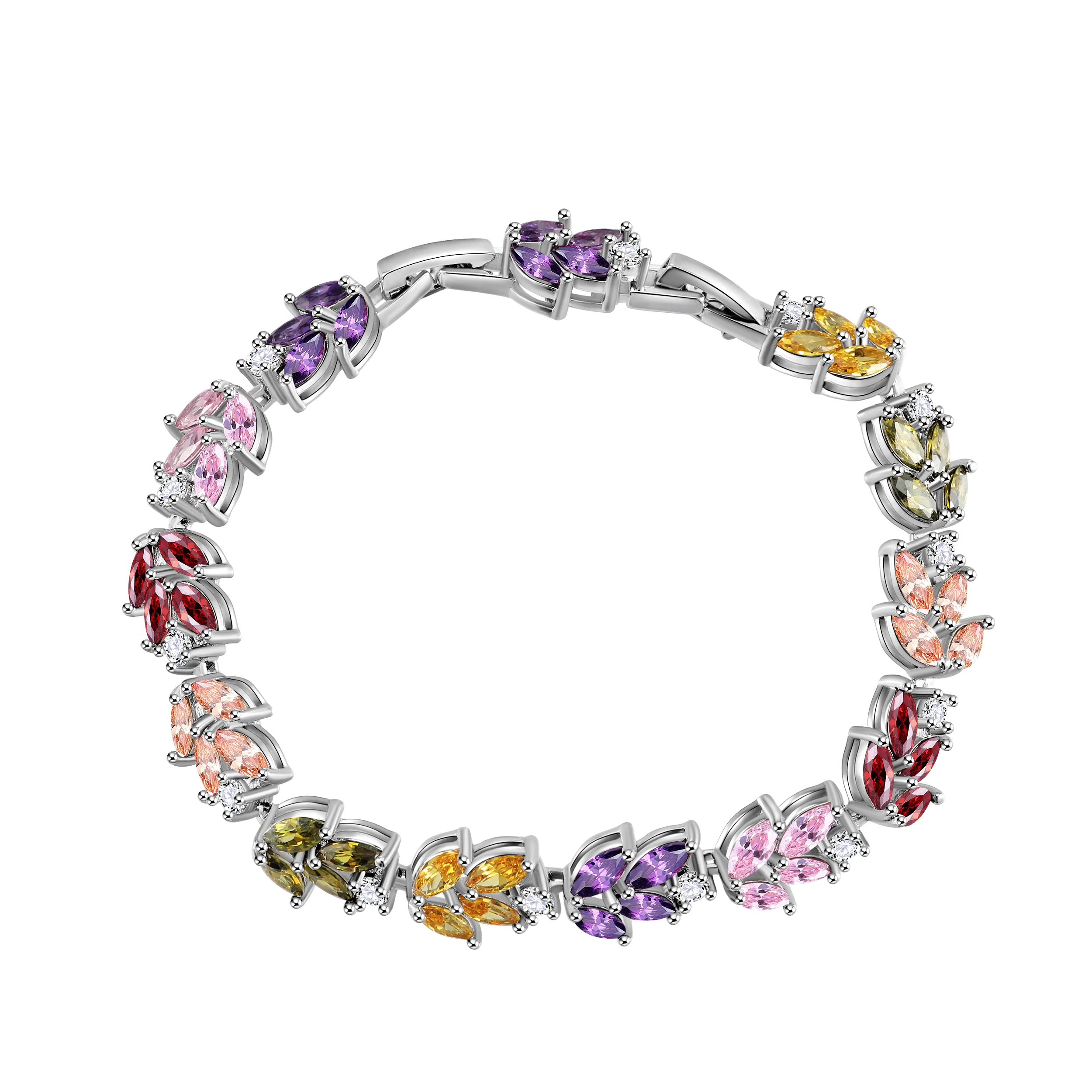 Женский браслет GZJY белый золотой цветной с цирконием|Ювелирные наборы| |