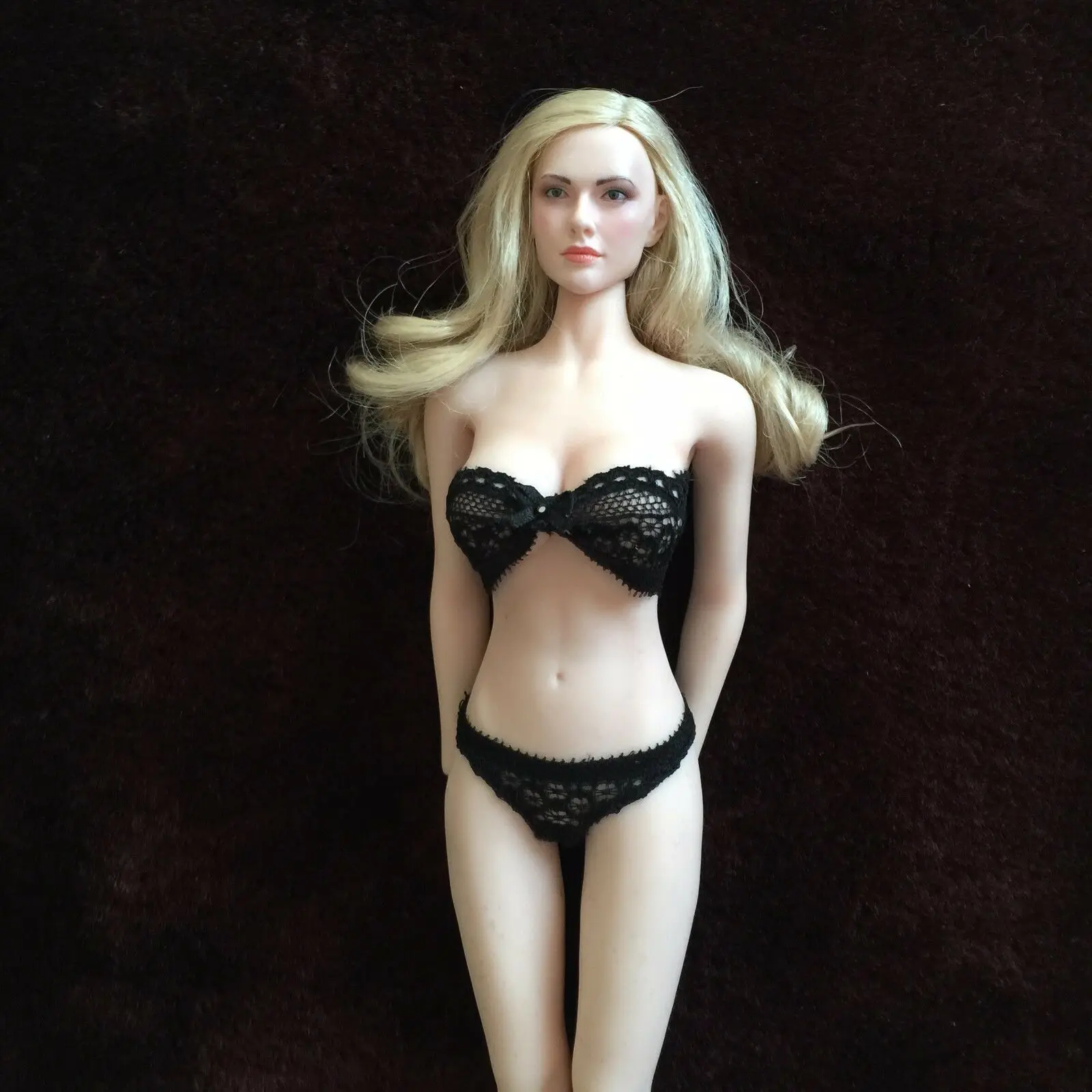 

NEW 1:6 Scale Black sexy lace underwear Set F 12" Female Body Doll Toy
