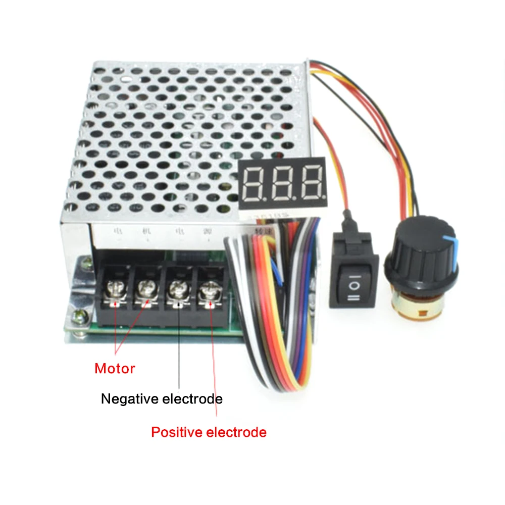 

Digital Display DC Motor Governor Adjustable DC 10-50V 40A DC Motor Speed Controller PWM 12V 24V 48V 2000W MAX 60A Reversible