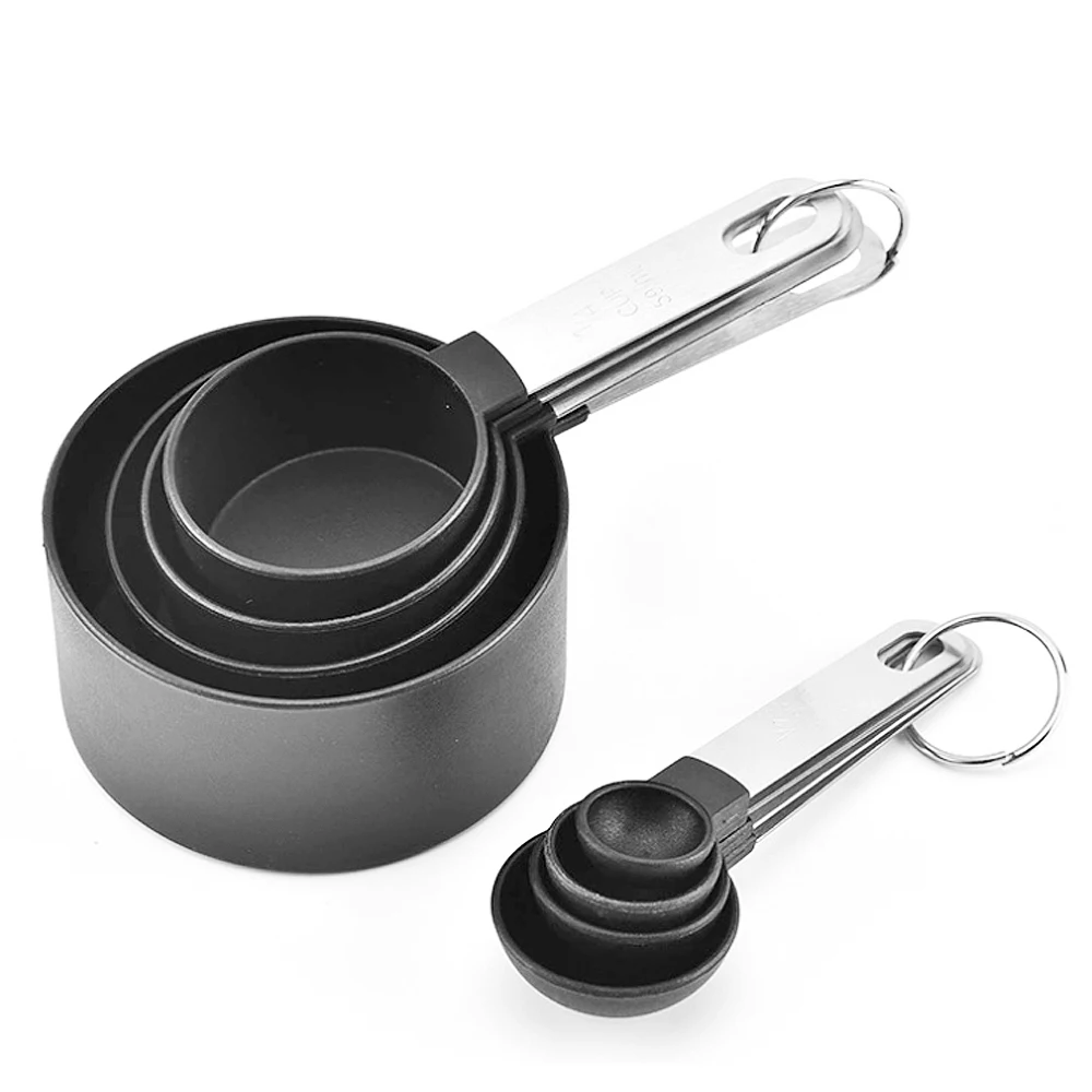 8 шт. мерные чашки из нержавеющей стали и мерная ложка лопатка кухонный