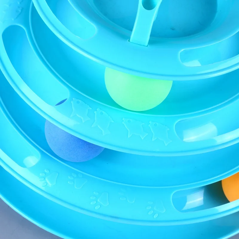 

DropShipping Funny Cat Entertainment Disc KittensTurntable Toys Pet Cat Colrful Toy Intelligence Triple Play Disc Cat Toy Balls