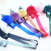 mobile phone wristband lanyard length webbing solid color suit pendant small lanyard key chain rope wholesale hair ball
