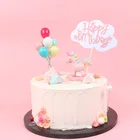 6 шт.компл. Свадебные украшения фотофоны с изображением цветных воздушных торт Топпер детских празднований дня рождения шар торт Топпер флаги торт десертный Декор