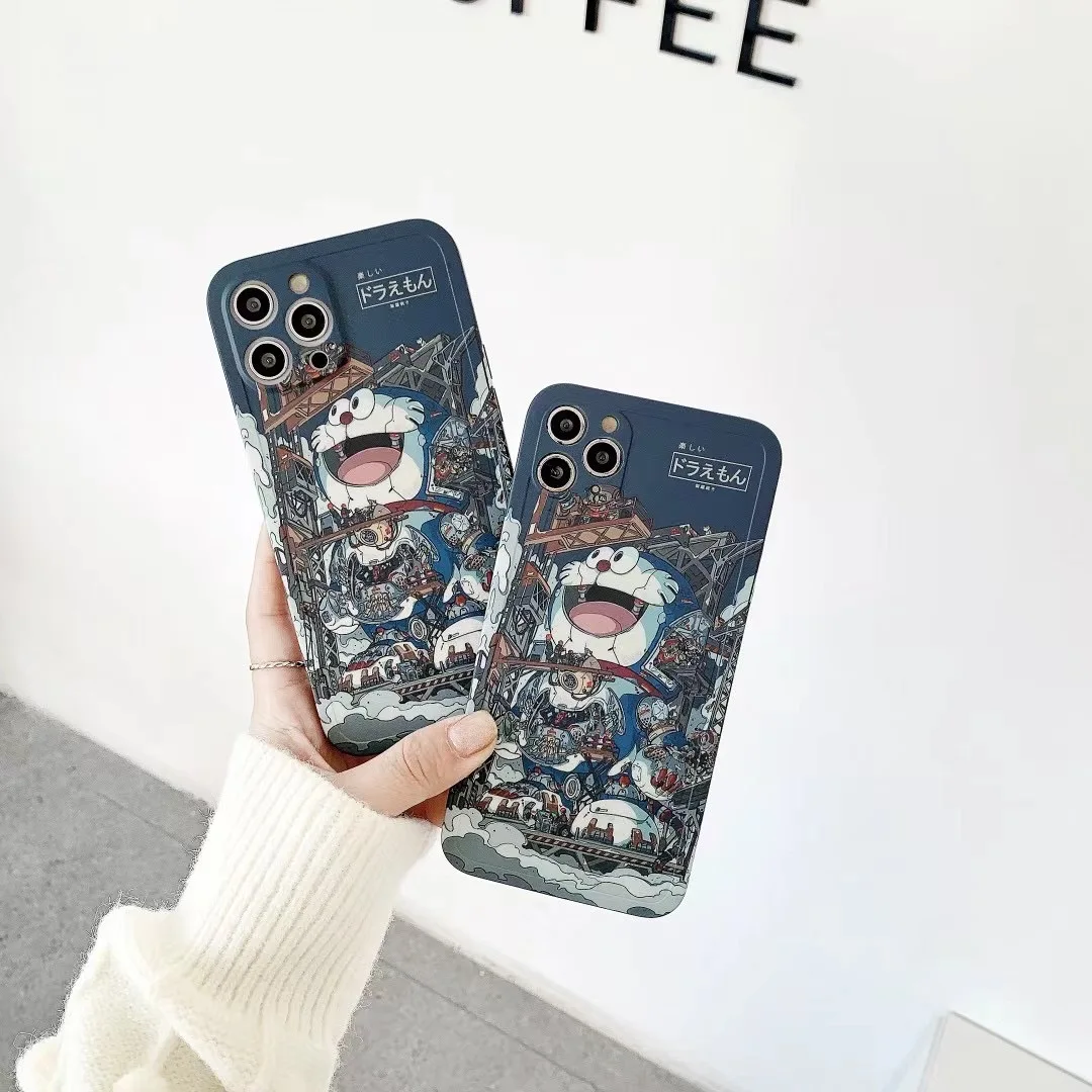 

Cartoon Doraemon Mechanical Jingle Cat Phone Case For iPhone 12 11 Pro Max Mini XR XS MAX 8 X 7 Plus SE 2020 Back Cover