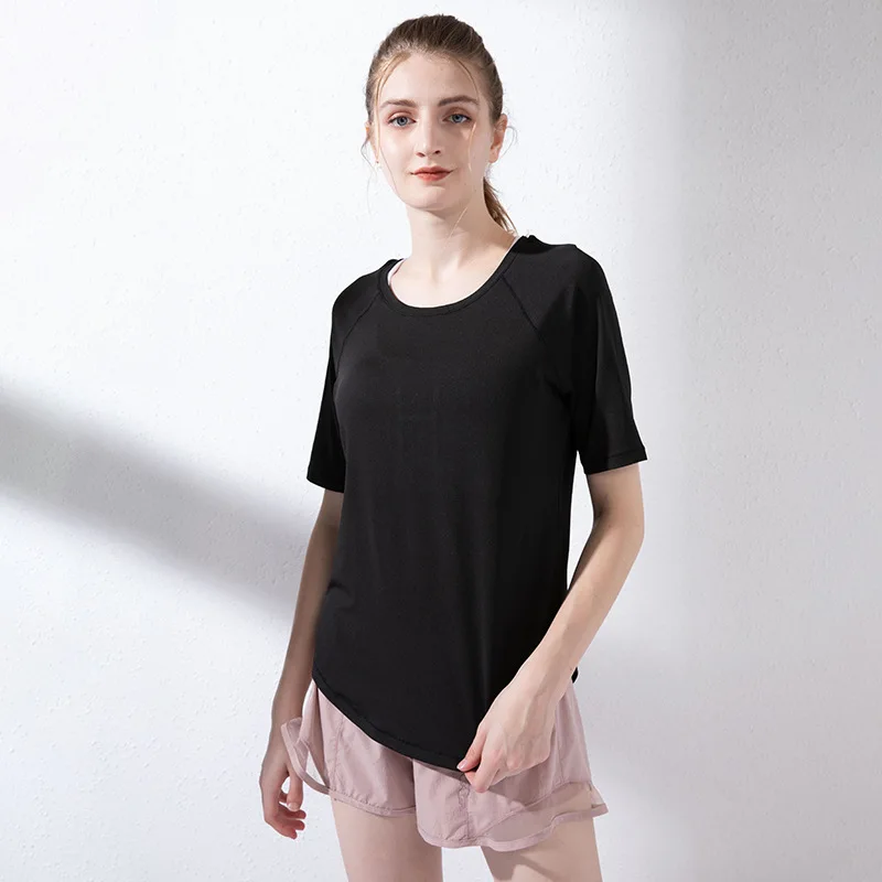 Wmuncc фитнес тренажерный зал Йога Топ Женская футболка для тренировок спортивная