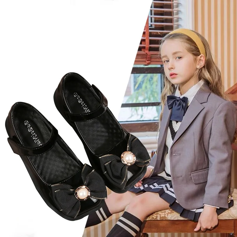 

New Spring/Autumn Leather Shoes Girls Dance Party Dress Princess Casual Comfortable Flats Children Moccasins Kids Baby 033