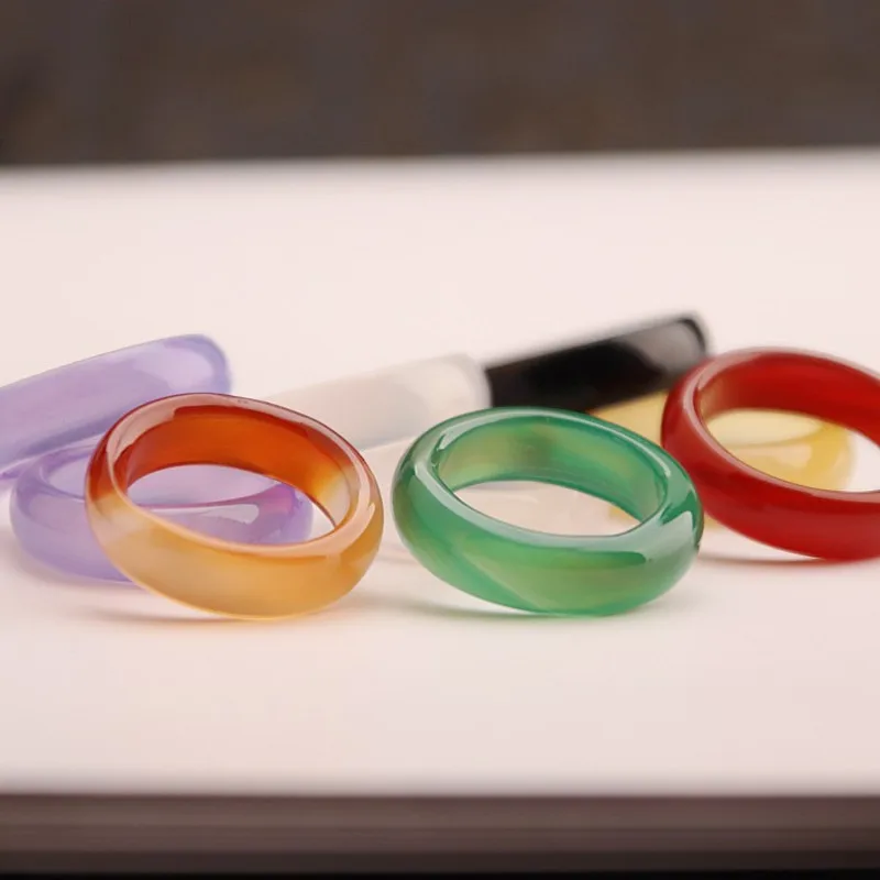 Кольца унисекс из натурального камня с нефритовым агатом | Украшения и