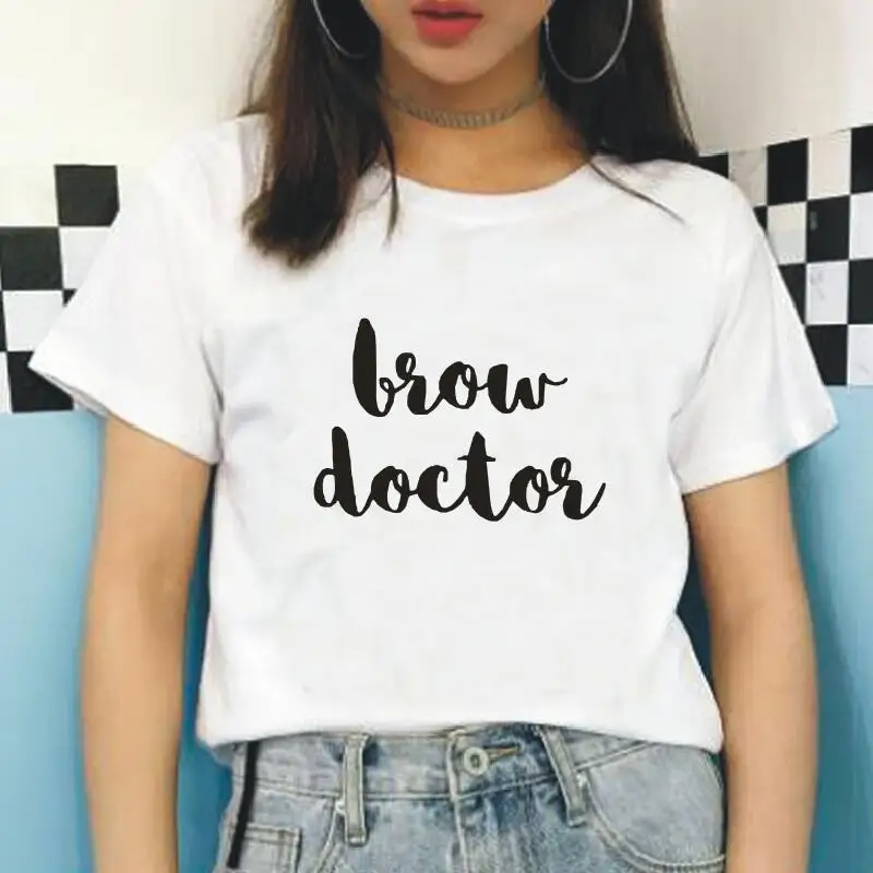 

Футболка женская с принтом в стиле Харадзюку, хлопковая модная хипстерская рубашка с коротким рукавом, черный белый цвет, лето 2019