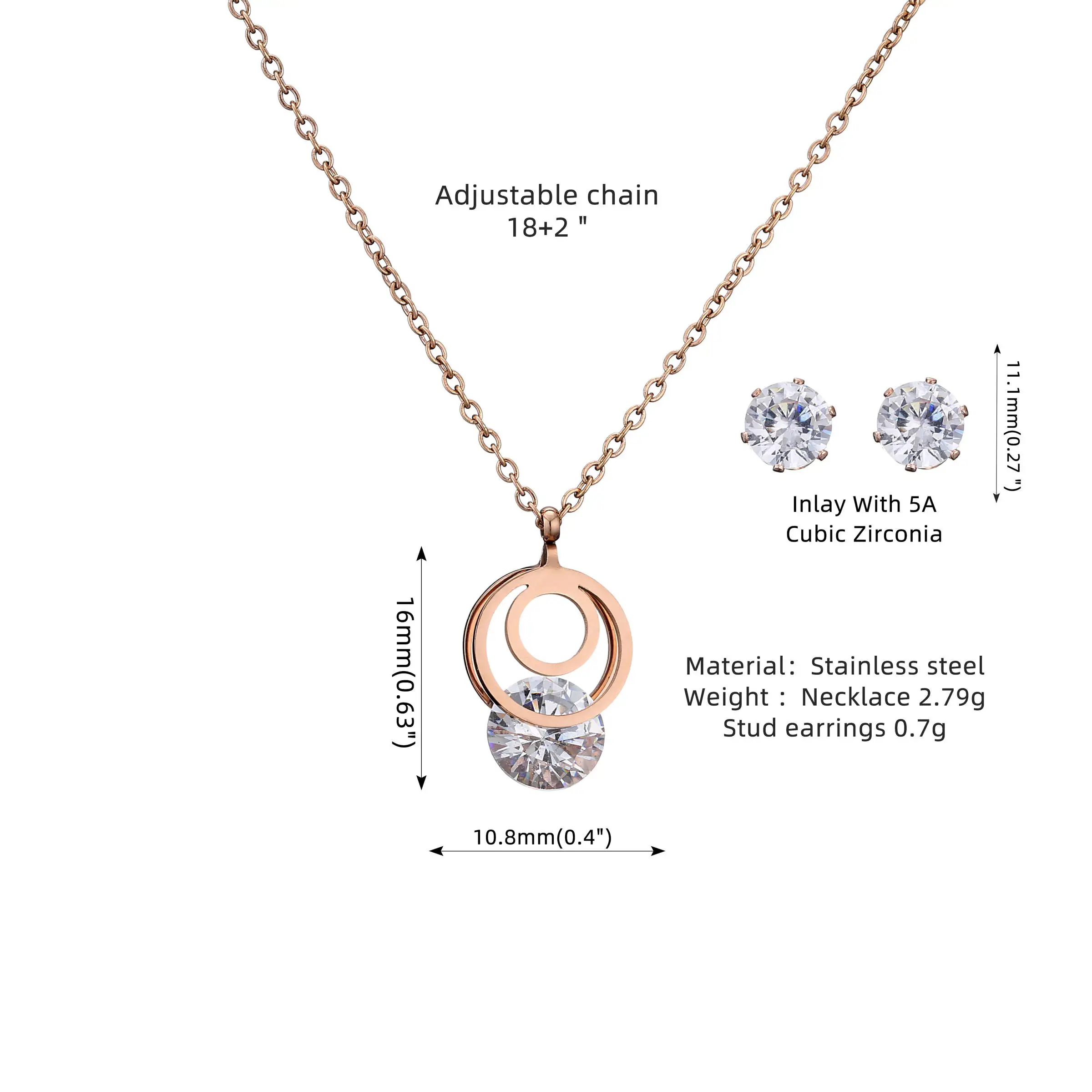

Ascona New Ladies Cubic Zirconia Pendant Necklace for Women 2021 Trend Stainless Steel Turkish Eye Necklace