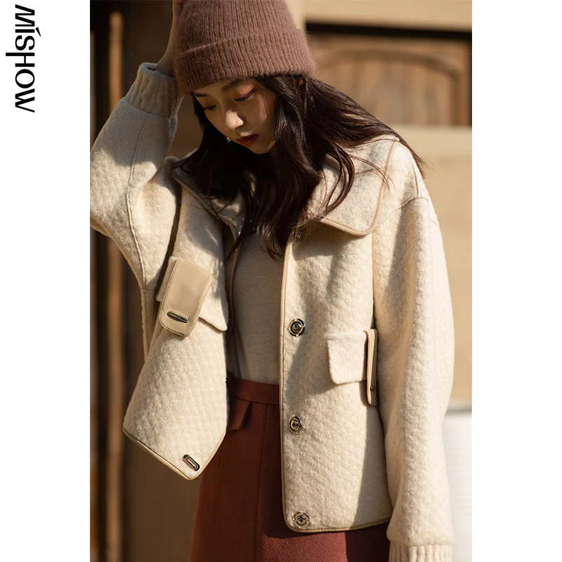 : Для 2020 Зимняя шерстяная одежда пальто для женщин с длинным рукавом Уличная