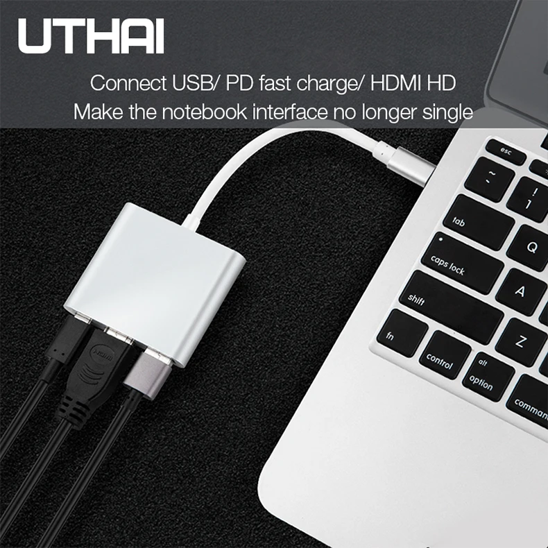 UTHAI C43 для Lightning type C to 1080P HDMI адаптер цифровой av-кабель для iphone XR X 8 7 11 ipad Air to 4K конвертер Android