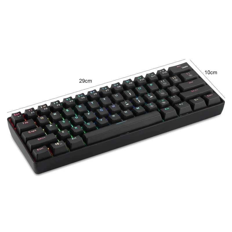 

69HA Russian English Mechanical Keyboard 61 Keys USB Wired 2.4G Wireless Dual Mode Gaming Keyboards Backlight for Desktop PC