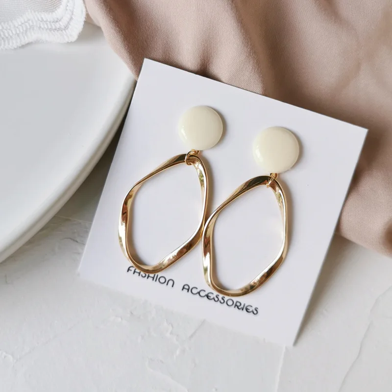 Модные Эффектные серьги 2018 большие геометрические для женщин висячие