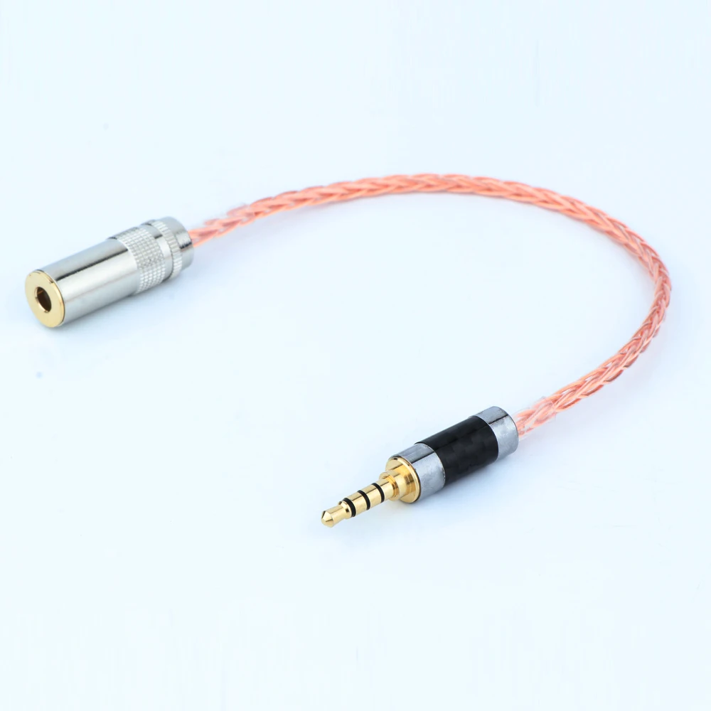 

Hi-Fi адаптер с 3,5 штекера на 4,4 гнезда с 8-ядерным OCC медным плетеным аудио-шнуром для MP3-плеера