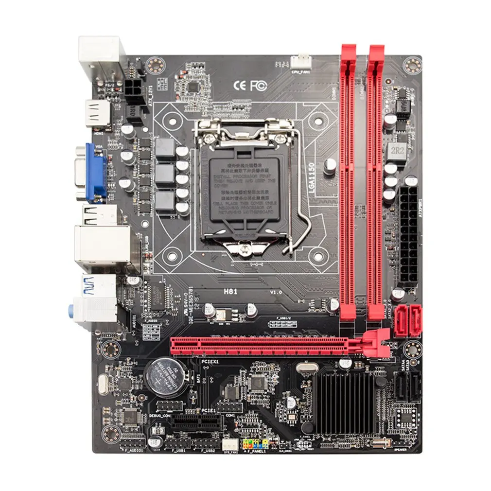 

H81 M-ATX All Solid State Gaming Motherboard Supports LGA1150 Series Processors VGA PCI-E 3.0 DDR3*2 16G mining motherboard