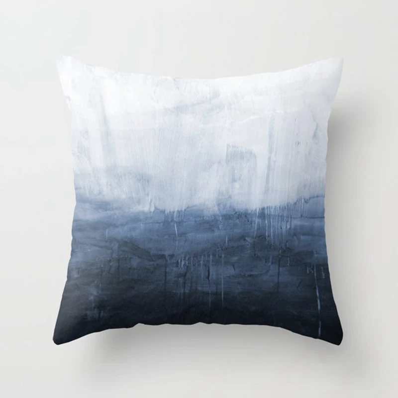 

4PCS Watercolor Ink Cushion Cover Pillowcase Home Decorative Sofa Square Pillow Cover Bedroom Car Decor 45X45cm