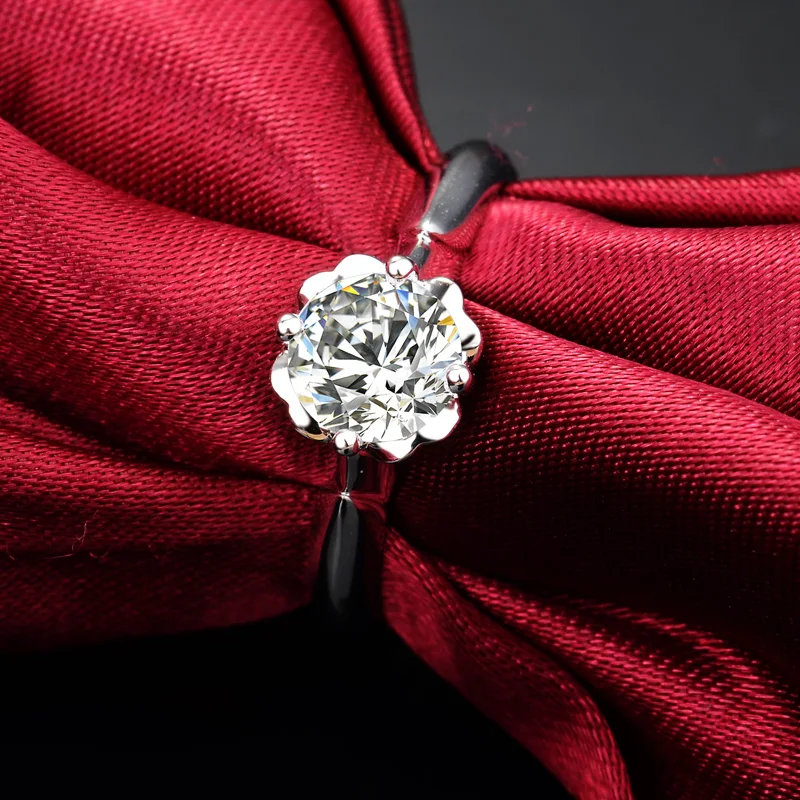 ZSG moissanite Бриллиантовое 18 К Золотое кольцо из чистого золота Настоящее цельного