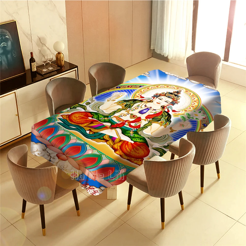 Живописная скатерть в китайском буддистском стиле | Дом и сад