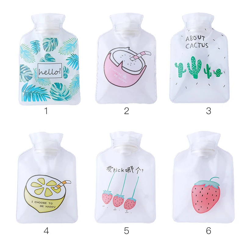 

Cartoon Hand Warm Water Bottle Cute Transparent Hot Water Bottles Small Portable Hand Warmer Water Injection Storage Bag