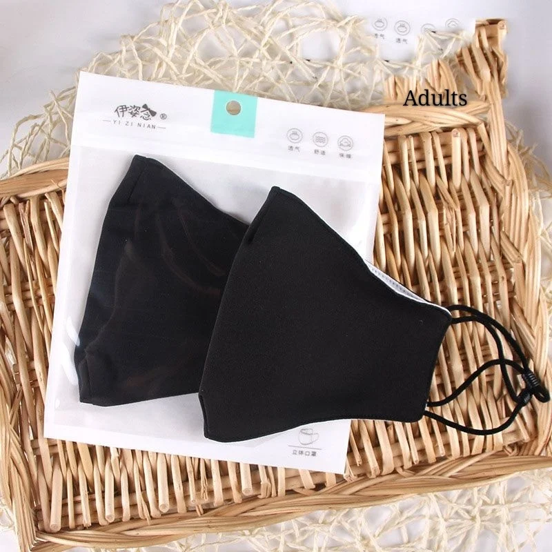 10 шт. хлопковая маска для лица взрослых и детей на открытом воздухе черная модная