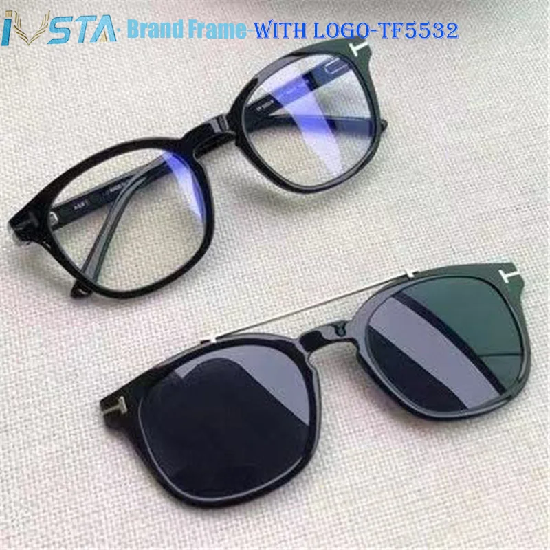 

Tom TF5532 with Logo Top Quality Clip On Sunglasses Men Optical Frame Luxury Brand Designer Women Box Myopia Glasses Spectacle