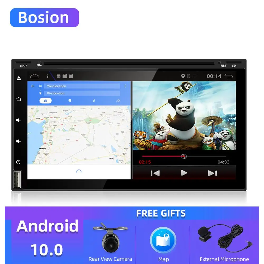 Bosion 2din android 10.0 Car Radio 6.95 inch DVD GPS Navigation Bluetooth Universal For nissan qashqai Toyota Player multimedia|2din android|auto