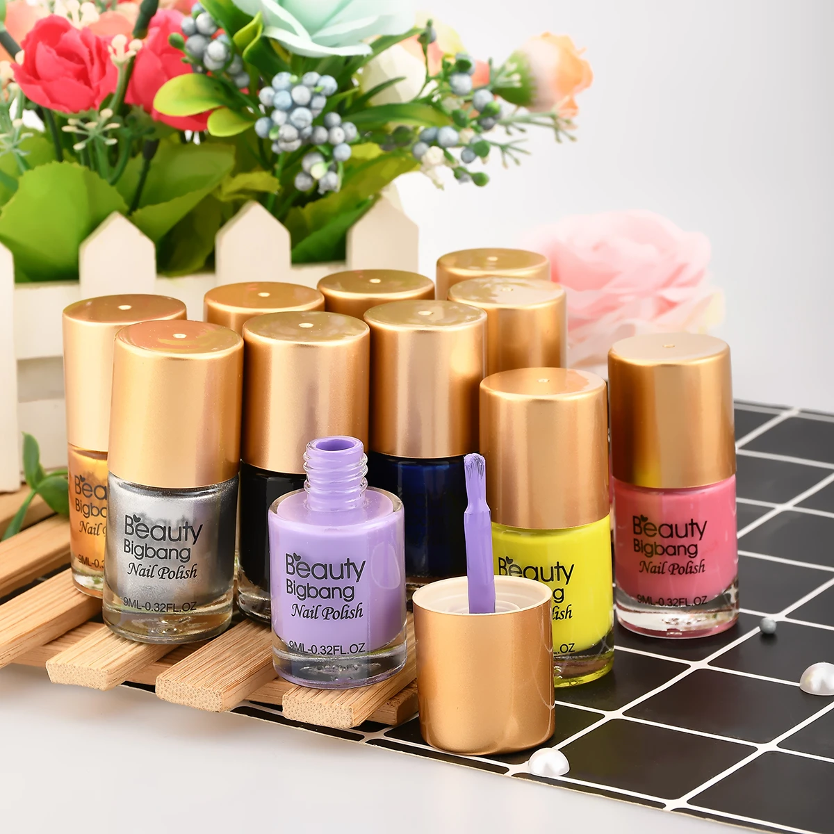 BeautyBigBang 6 бутылок стемпинг ногтей Покрытие набор красочная печать лак для пластина для стемпинга для нейл-арта Набор лаков для ногтей