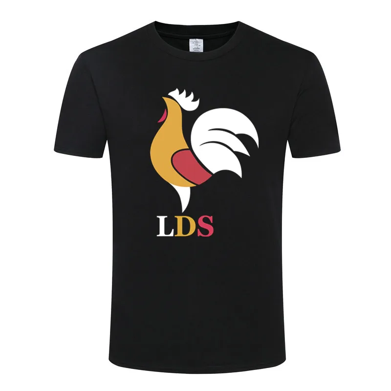 

2021 Latest Men's and Women's Sports Short-sleeved Shirts Rooster Print Casual Sportswear Spring and Summer
