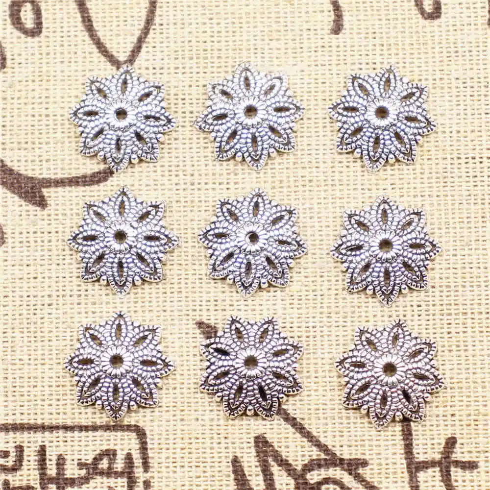 

Jewelry Making Charms spacer 40pcs 15x15mm antique silver color receptacle spacer