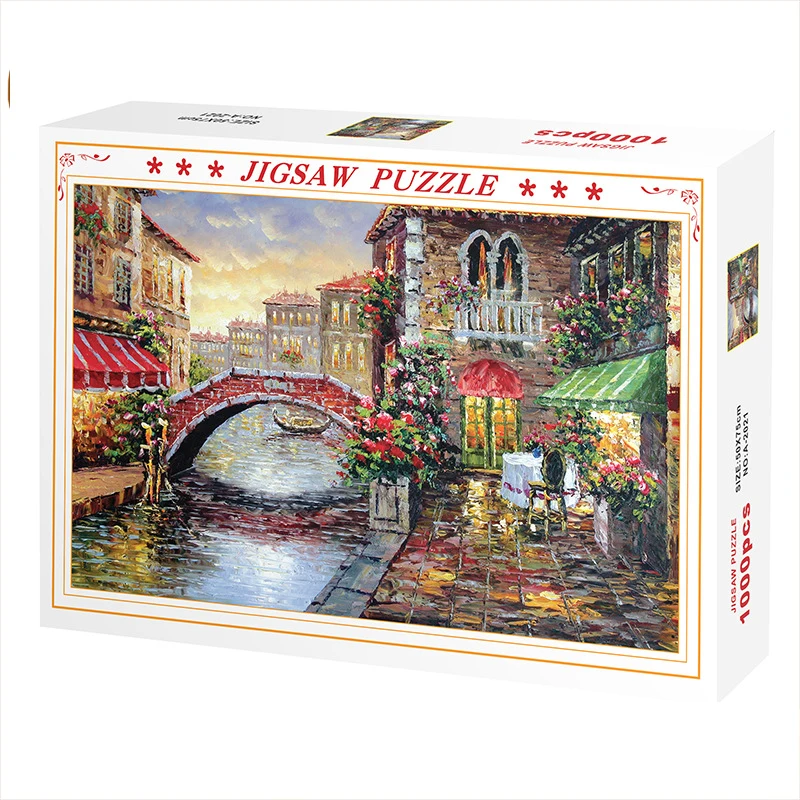 

1000 Pieces Jigsaw Puzzle Challenge Pop Fidget Toy Adults Brain Game ADHD Patience Pattern Paper Puzzle Party Christmas Gift